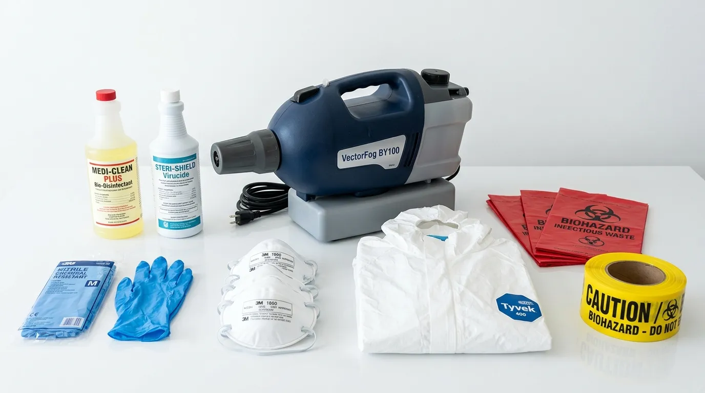 Professional biohazard remediation crew working in Cheshire