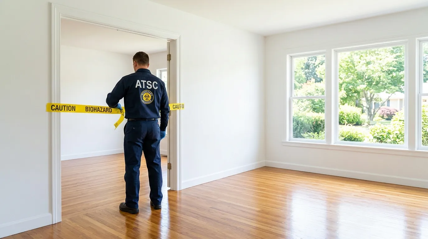 Certified biohazard cleanup crew performing Decomposition Cleanup in Cheshire